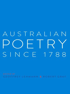 cover image of Australian Poetry Since 1788